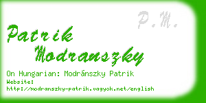 patrik modranszky business card