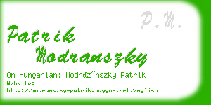 patrik modranszky business card